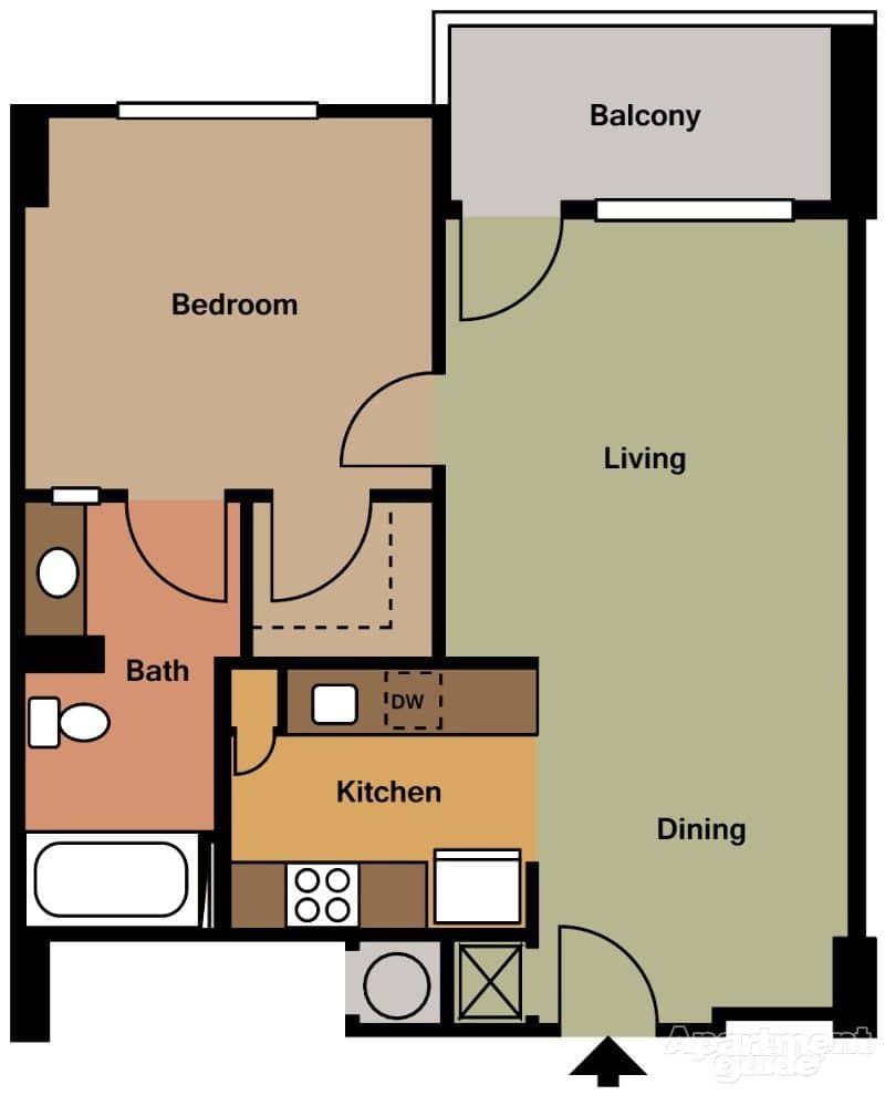 1 bedroom 1 bath floorplan